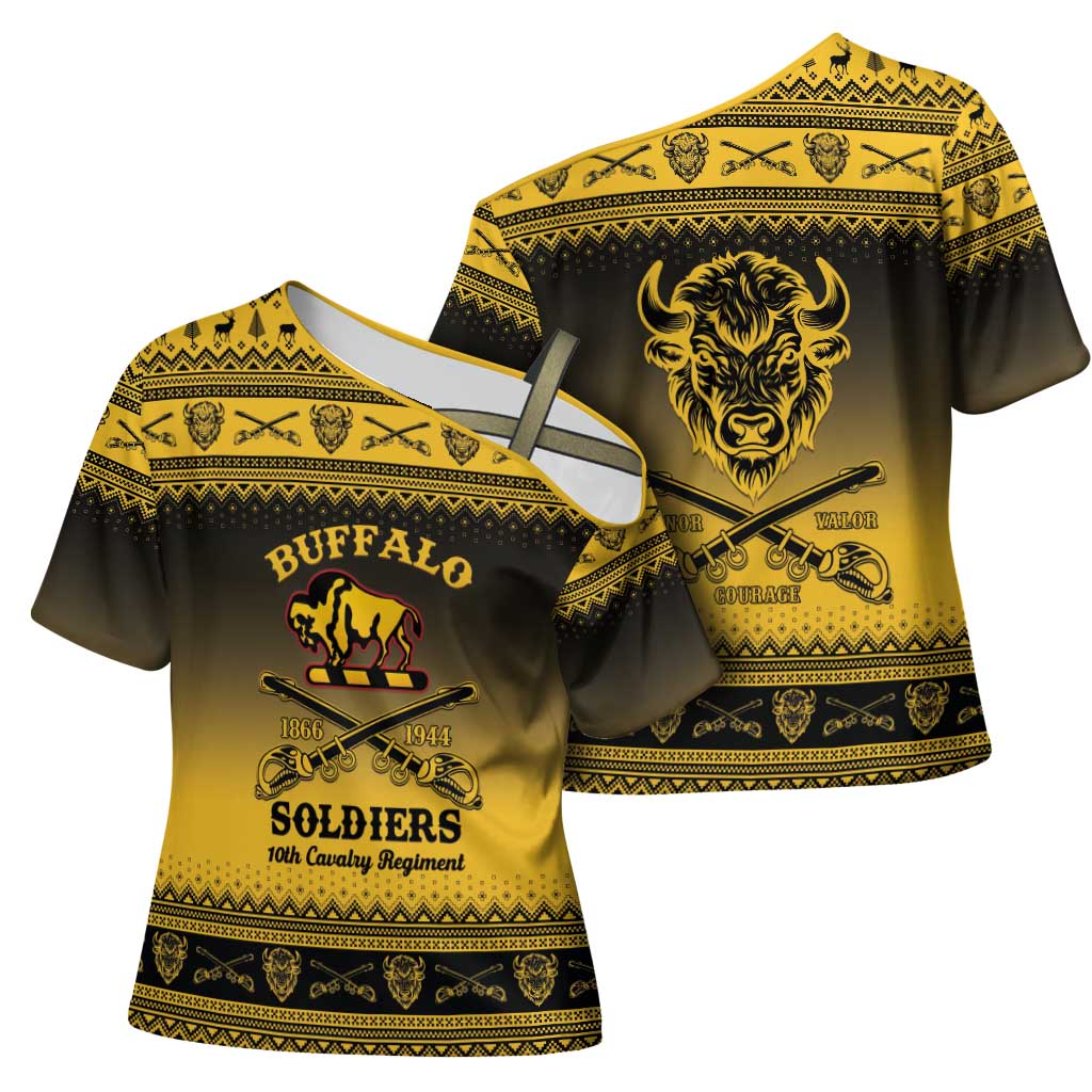 Buffalo Soldiers Christmas Cross Shoulder Shirt 10th Cavalry Regiment