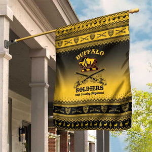 Afro Christmas Buffalo Soldiers Garden Flag 10th Cavalry Regiment - African Pride