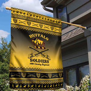 Afro Christmas Buffalo Soldiers Garden Flag 10th Cavalry Regiment - African Pride