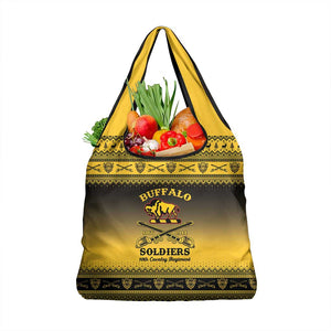 Afro Christmas Buffalo Soldiers Grocery Bag 10th Cavalry Regiment - African Pride