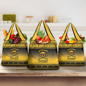 Afro Christmas Buffalo Soldiers Grocery Bag 10th Cavalry Regiment - African Pride