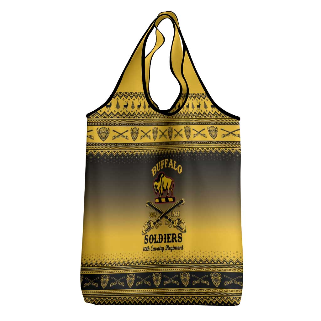 Afro Christmas Buffalo Soldiers Grocery Bag 10th Cavalry Regiment - African Pride