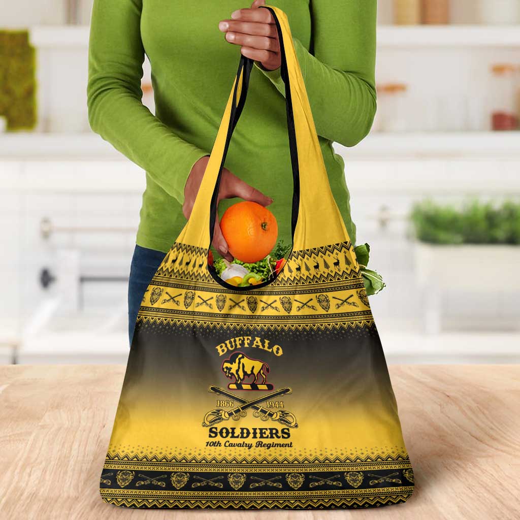 Afro Christmas Buffalo Soldiers Grocery Bag 10th Cavalry Regiment - African Pride