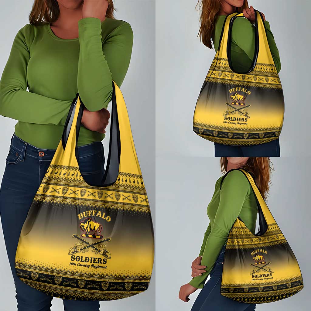 Afro Christmas Buffalo Soldiers Grocery Bag 10th Cavalry Regiment - African Pride