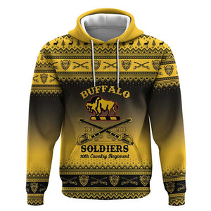 Afro Christmas Buffalo Soldiers Hoodie 10th Cavalry Regiment - African Pride