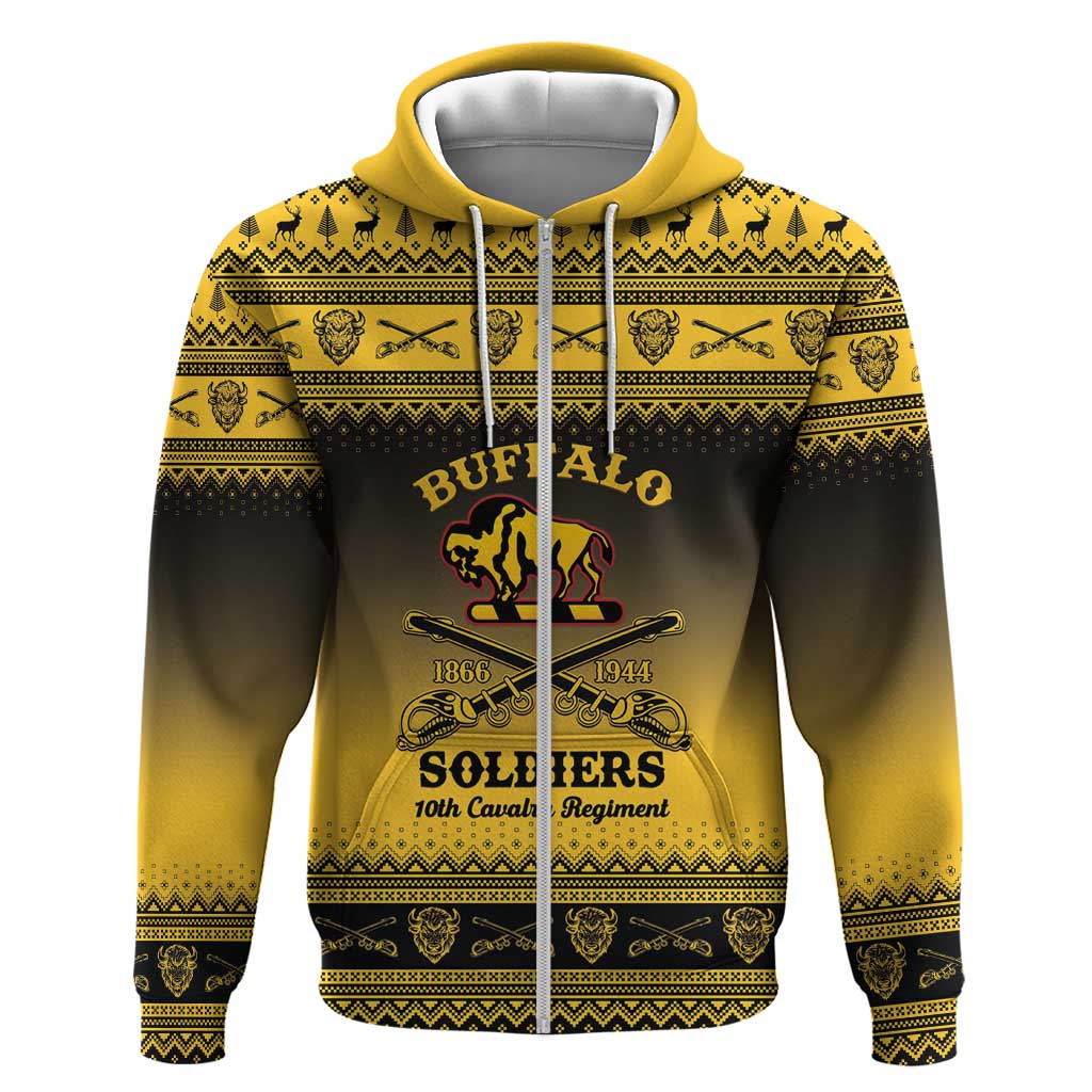 Afro Christmas Buffalo Soldiers Hoodie 10th Cavalry Regiment - African Pride