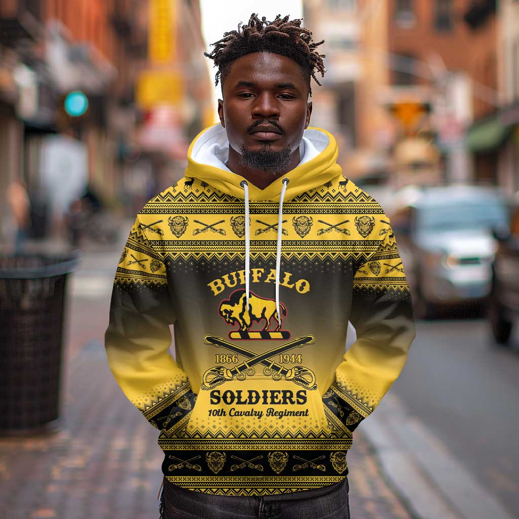 Afro Christmas Buffalo Soldiers Hoodie 10th Cavalry Regiment - African Pride
