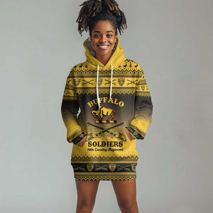 Afro Christmas Buffalo Soldiers Hoodie Dress 10th Cavalry Regiment - African Pride