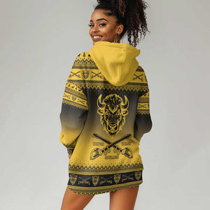 Afro Christmas Buffalo Soldiers Hoodie Dress 10th Cavalry Regiment - African Pride