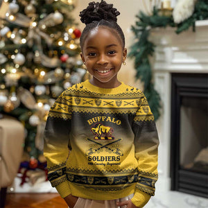 Afro Christmas Buffalo Soldiers Kid Ugly Christmas Sweater 10th Cavalry Regiment - African Pride