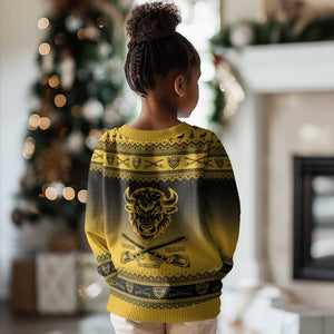 Afro Christmas Buffalo Soldiers Kid Ugly Christmas Sweater 10th Cavalry Regiment - African Pride