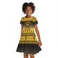 Afro Christmas Buffalo Soldiers Kid Short Sleeve Dress 10th Cavalry Regiment - African Pride