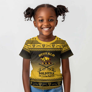 Afro Christmas Buffalo Soldiers Kid T shirt 10th Cavalry Regiment - African Pride