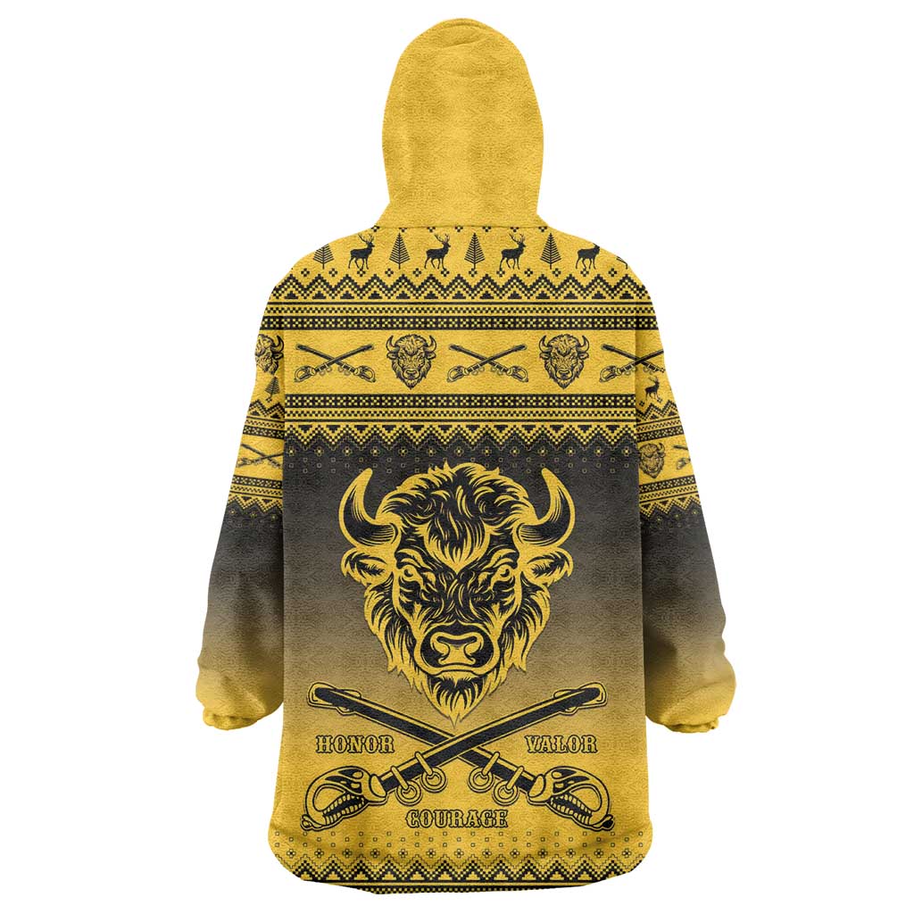 Afro Christmas Buffalo Soldiers Kid Wearable Blanket Hoodie 10th Cavalry Regiment - African Pride