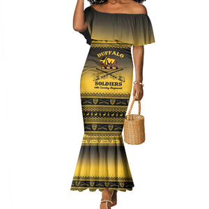 Afro Christmas Buffalo Soldiers Mermaid Dress 10th Cavalry Regiment - African Pride