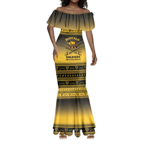 Afro Christmas Buffalo Soldiers Mermaid Dress 10th Cavalry Regiment - African Pride