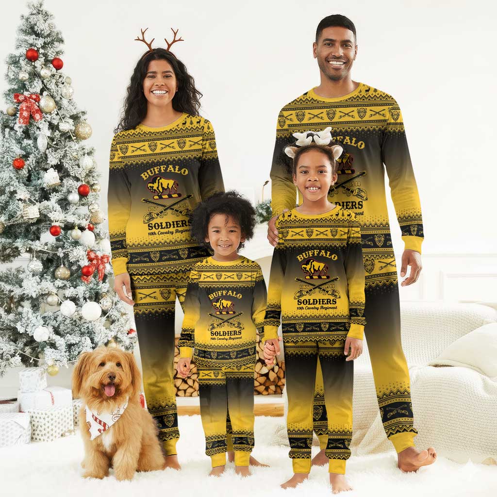 Afro Christmas Buffalo Soldiers Christmas Pajama Set 10th Cavalry Regiment - African Pride