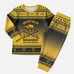 Afro Christmas Buffalo Soldiers Christmas Pajama Set 10th Cavalry Regiment - African Pride