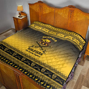 Afro Christmas Buffalo Soldiers Quilt 10th Cavalry Regiment - African Pride