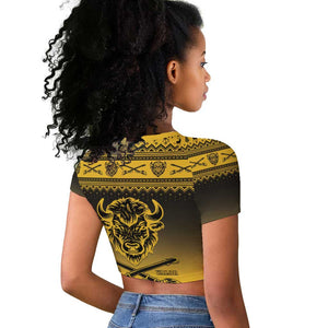 Afro Christmas Buffalo Soldiers Raglan Cropped T shirt 10th Cavalry Regiment - African Pride