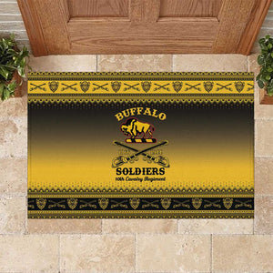 Afro Christmas Buffalo Soldiers Rubber Doormat 10th Cavalry Regiment - African Pride
