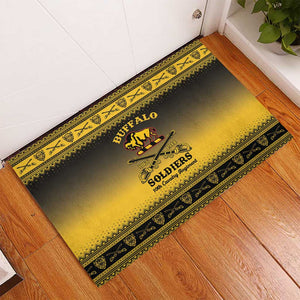 Afro Christmas Buffalo Soldiers Rubber Doormat 10th Cavalry Regiment - African Pride