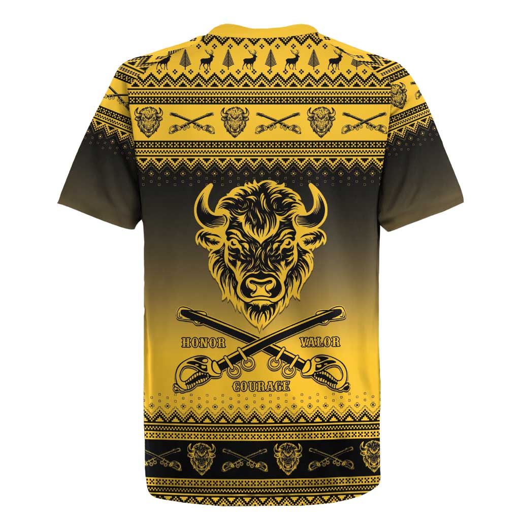 Afro Christmas Buffalo Soldiers Rugby Jersey 10th Cavalry Regiment - African Pride