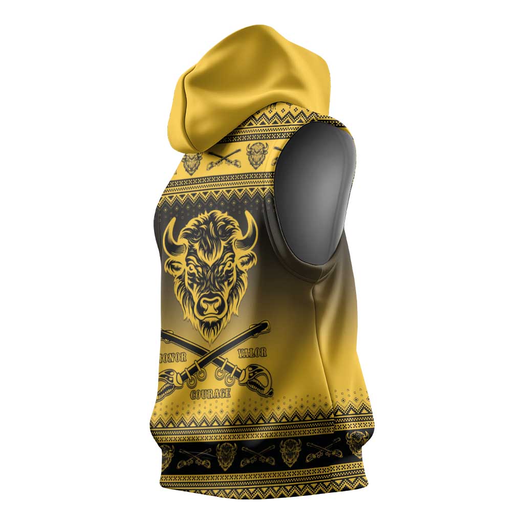 Afro Christmas Buffalo Soldiers Sleeveless Hoodie 10th Cavalry Regiment - African Pride