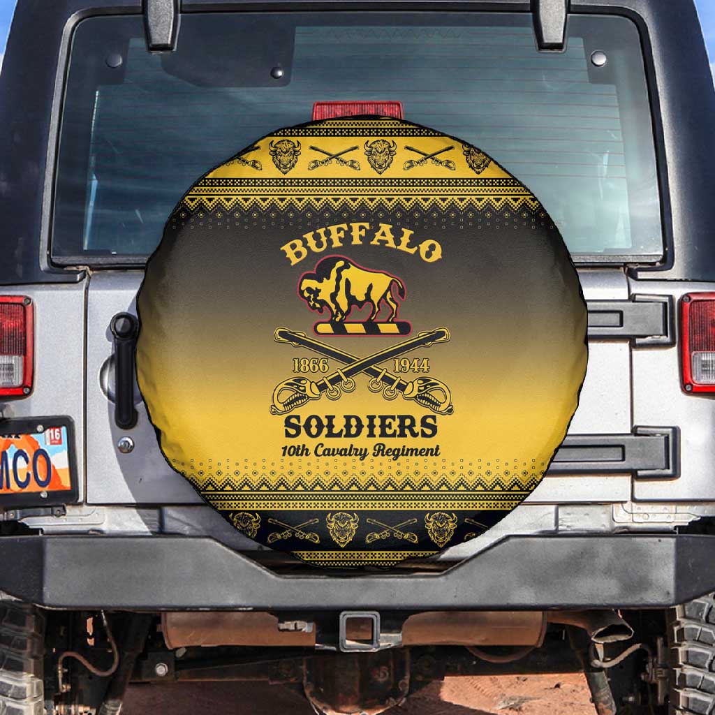 Afro Christmas Buffalo Soldiers Spare Tire Cover 10th Cavalry Regiment - African Pride