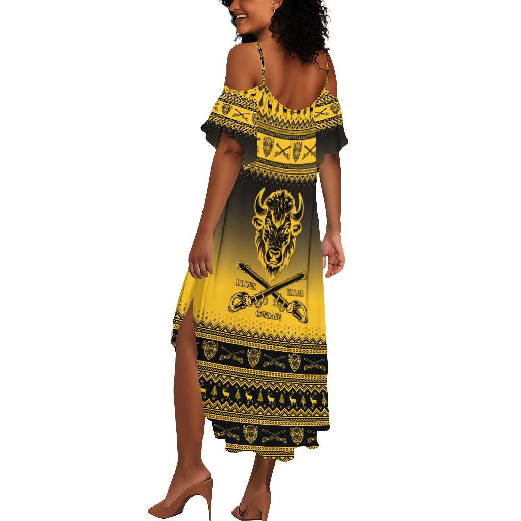 Afro Christmas Buffalo Soldiers Summer Maxi Dress 10th Cavalry Regiment - African Pride