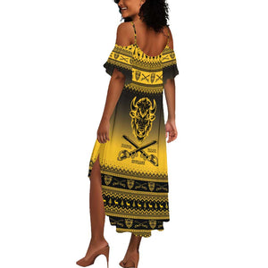 Afro Christmas Buffalo Soldiers Summer Maxi Dress 10th Cavalry Regiment - African Pride