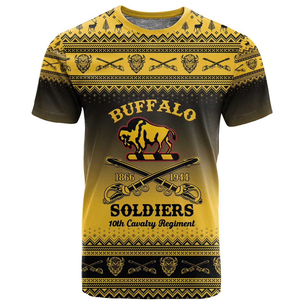 Afro Christmas Buffalo Soldiers T shirt 10th Cavalry Regiment - African Pride