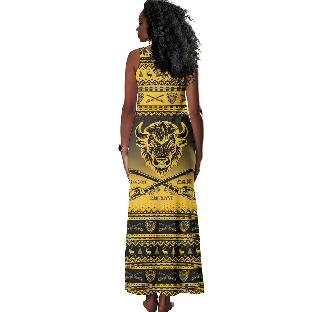 Afro Christmas Buffalo Soldiers Tank Maxi Dress 10th Cavalry Regiment - African Pride