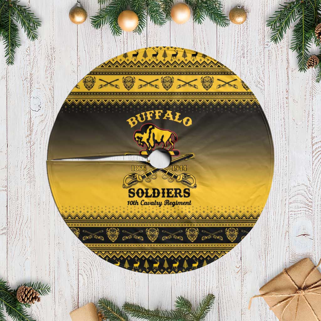 Afro Christmas Buffalo Soldiers Tree Skirt 10th Cavalry Regiment - African Pride