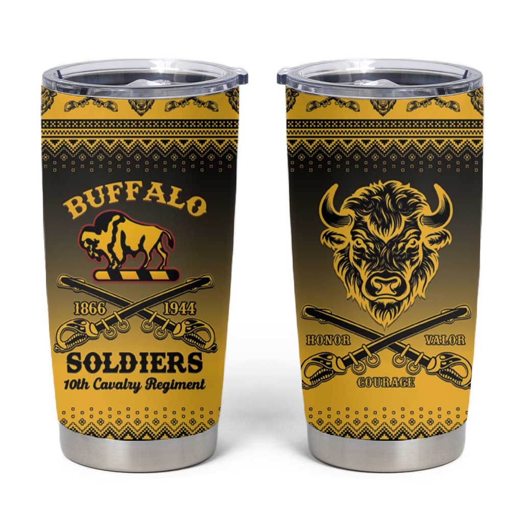 Afro Christmas Buffalo Soldiers Tumbler Cup 10th Cavalry Regiment - African Pride