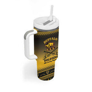 Afro Christmas Buffalo Soldiers Tumbler With Handle 10th Cavalry Regiment - African Pride