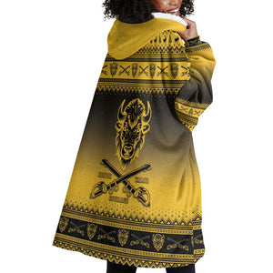 Afro Christmas Buffalo Soldiers Wearable Blanket Hoodie 10th Cavalry Regiment - African Pride