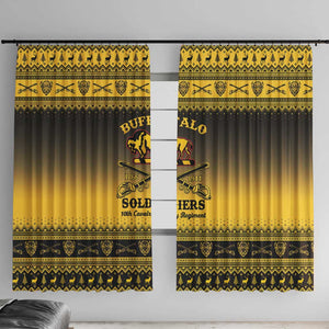 Afro Christmas Buffalo Soldiers Window Curtain 10th Cavalry Regiment - African Pride