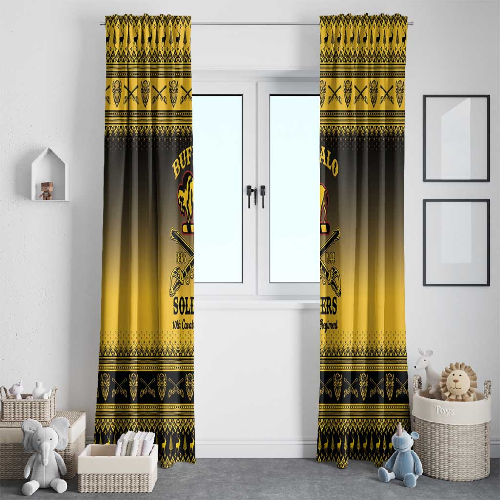 Afro Christmas Buffalo Soldiers Window Curtain 10th Cavalry Regiment - African Pride
