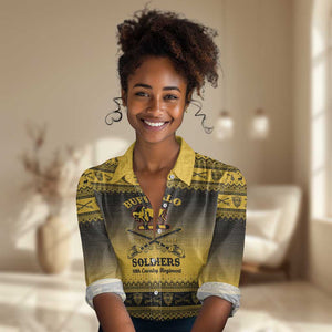 Afro Christmas Buffalo Soldiers Women Casual Shirt 10th Cavalry Regiment - African Pride