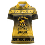 Afro Christmas Buffalo Soldiers Women Polo Shirt 10th Cavalry Regiment - African Pride
