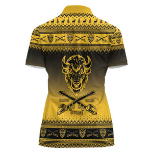 Afro Christmas Buffalo Soldiers Women Polo Shirt 10th Cavalry Regiment - African Pride