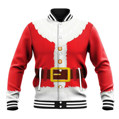 Black Santa Costume Baseball Jacket Christmas Holiday Cosplay - African Pride