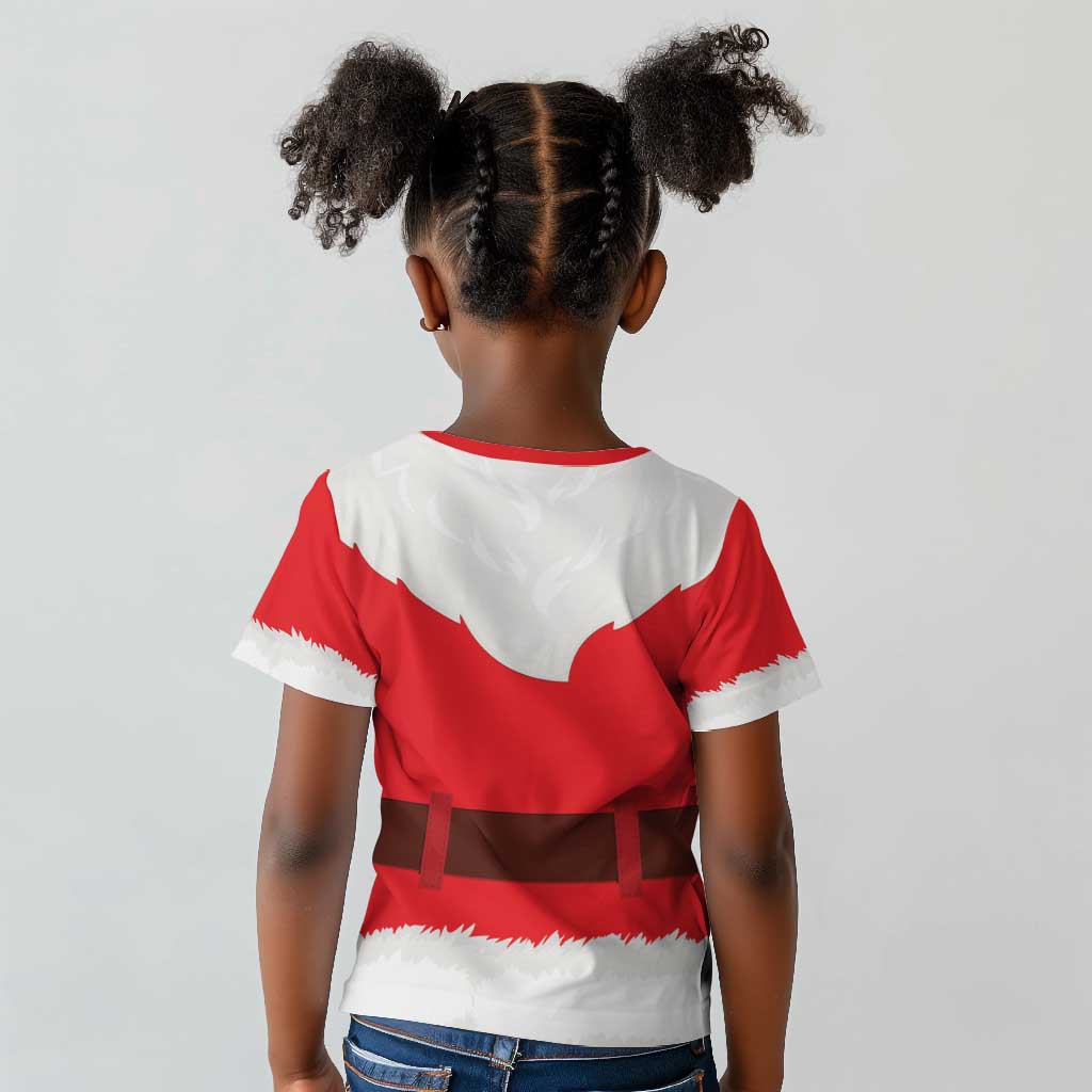 Black Santa Costume Kid T shirt Christmas Holiday Cosplay - African Pride