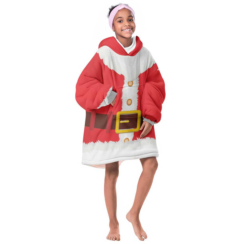 Black Santa Costume Kid Wearable Blanket Hoodie Christmas Holiday Cosplay - African Pride