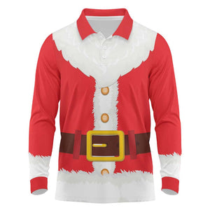 Black Santa Costume Long Sleeve Polo Shirt Christmas Holiday Cosplay - African Pride