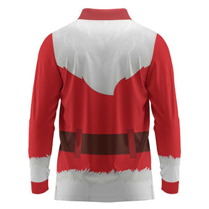 Black Santa Costume Long Sleeve Polo Shirt Christmas Holiday Cosplay - African Pride