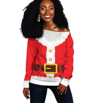 Black Santa Costume Off Shoulder Sweater Christmas Holiday Cosplay - African Pride