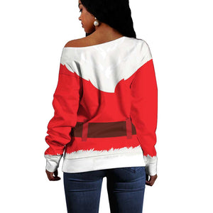 Black Santa Costume Off Shoulder Sweater Christmas Holiday Cosplay - African Pride