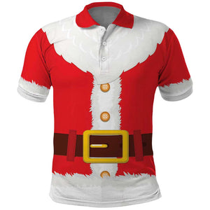 Black Santa Costume Polo Shirt Christmas Holiday Cosplay - African Pride